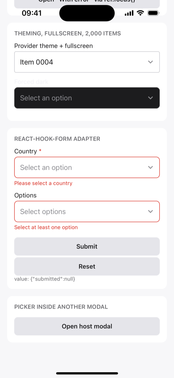 react-hook-form validation