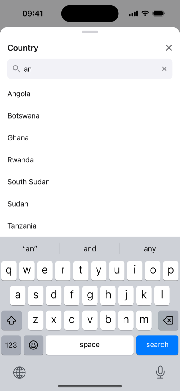 Search with keyboard